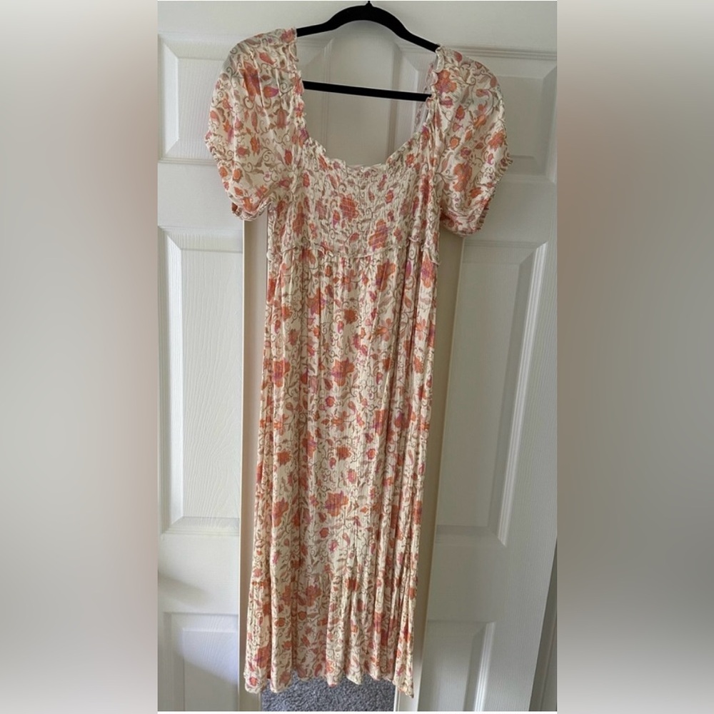 Pink Rose Textured Floral Dress